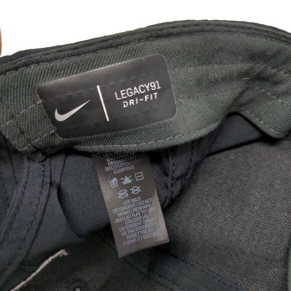 Nike Slideback Hat Black OSFM Adjustable Embroidered Swoosh Legacy91 Dri-Fit - Picture 7 of 8